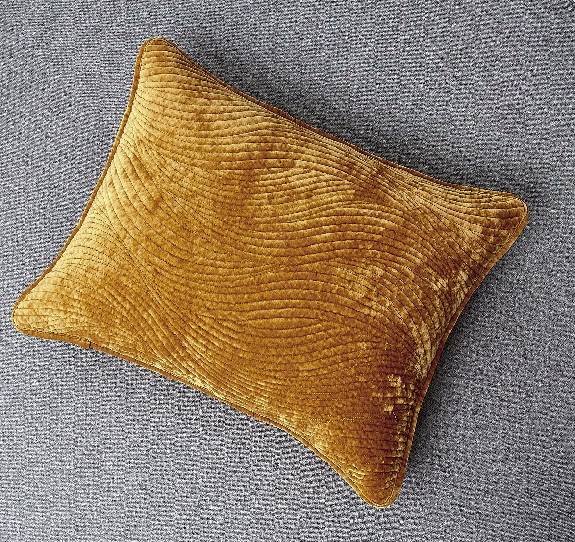 Velvet Dreams Melted Gold Plush Waves Velvet Pillow Sham – view 2