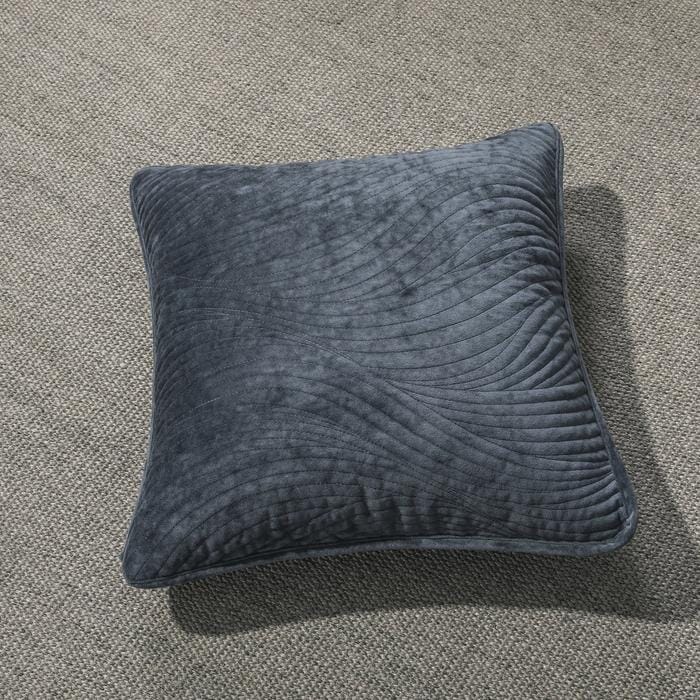 Velvet Dreams Navy Blue Plush Waves Euro Sham and Cushion Covers – view 4
