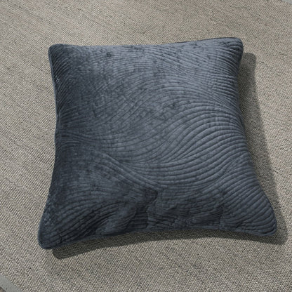 Velvet Dreams Navy Blue Plush Waves Euro Sham and Cushion Covers – view 3