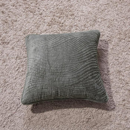 Dark Taupe Velvet Plush Waves Euro Sham and Cushion Covers – view 5