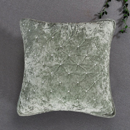 Velvet Dreams Light Pastel Green Diamond Tufted Euro Sham and Covers – view 4