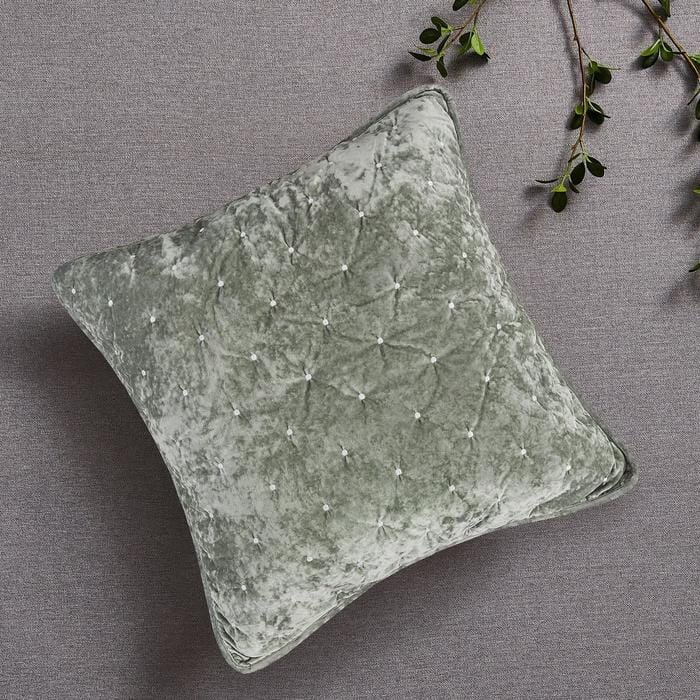 Velvet Dreams Light Pastel Green Diamond Tufted Euro Sham and Covers – view 5