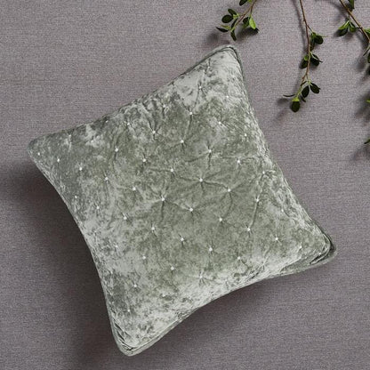 Velvet Dreams Light Pastel Green Diamond Tufted Euro Sham and Covers – view 5