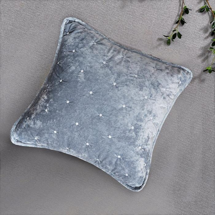 Velvet Dreams Light Powder Blue Diamond Tufted Euro Sham and Covers – view 4