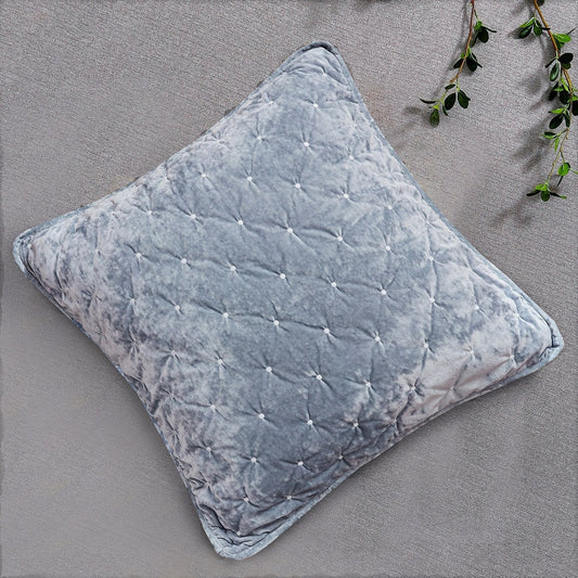 Velvet Dreams Light Powder Blue Diamond Tufted Euro Sham and Covers – view 3