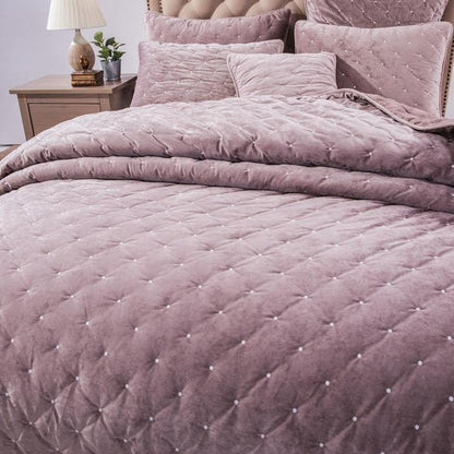 Velvet Dreams Mauve Purple Diamond Tufted Velvet Pillow Sham – view 3