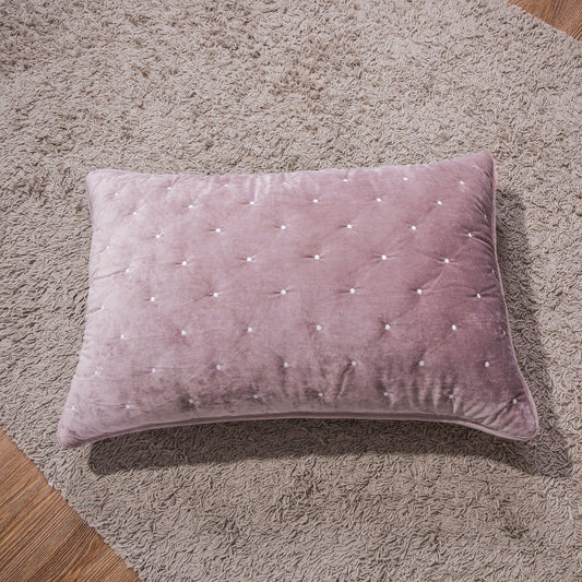Velvet Dreams Mauve Purple Diamond Tufted Velvet Pillow Sham – view 2