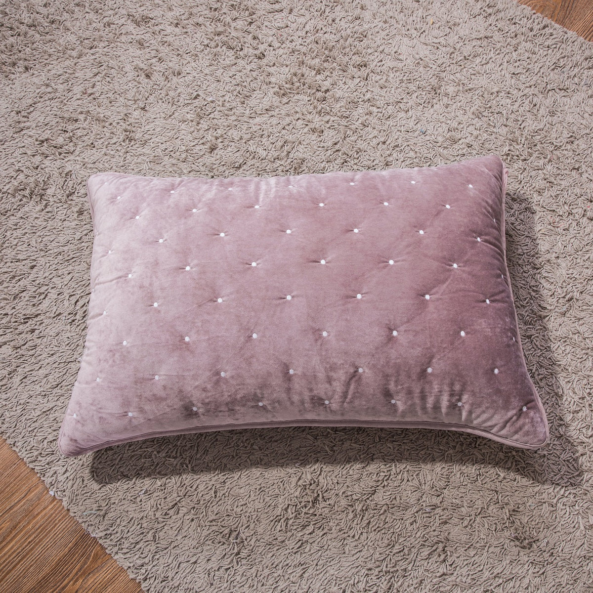 Purple Mauve Diamond Tufted Velvet Quilt Set – Plush Dreams – view 10
