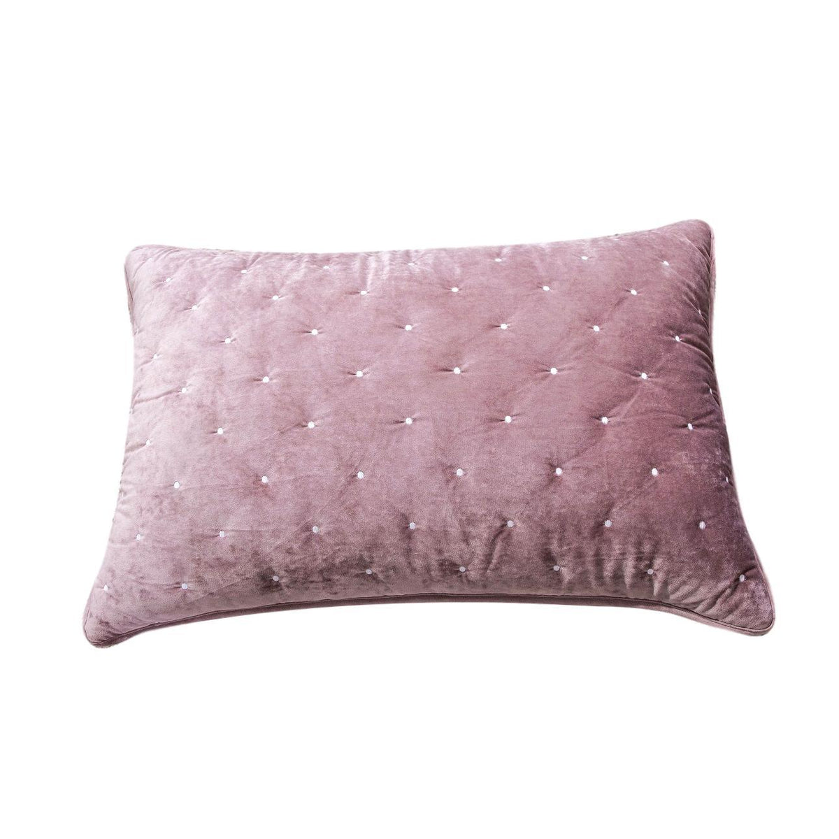 Mauve Velvet Diamond Tufted Pillow Sham for Queen & King Beds