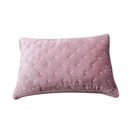 Mauve Velvet Diamond Tufted Pillow Sham for Queen & King Beds
