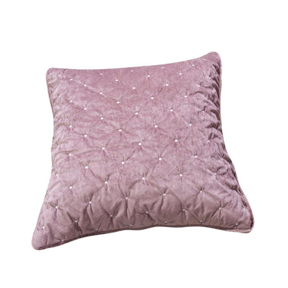 Mauve Polyester Velvet Diamond Tufted Euro Sham & Cushion Cover