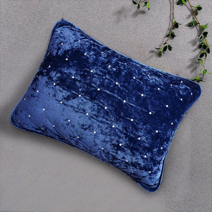 Velvet Dreams Dark Royal Blue Diamond Tufted Pillow Sham – view 3