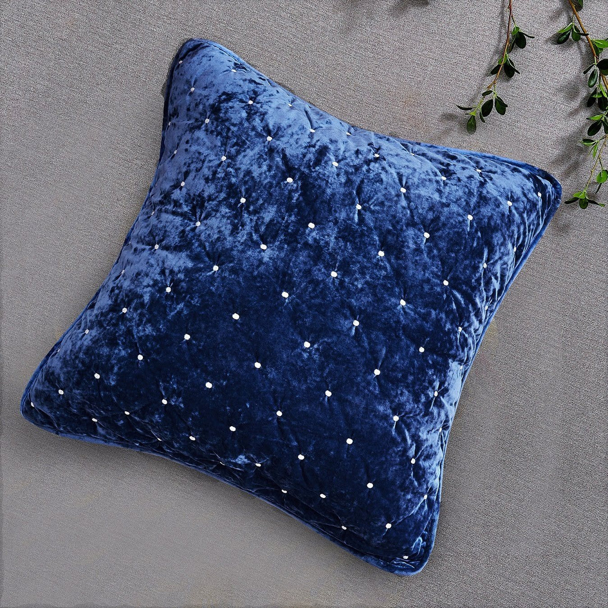 Velvet Dreams Dark Royal Blue Diamond Tufted Euro Sham and Covers – view 4