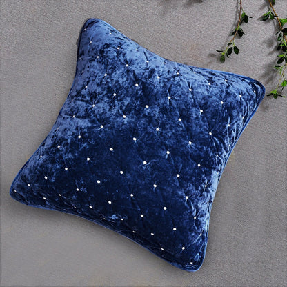 Velvet Dreams Dark Royal Blue Diamond Tufted Euro Sham and Covers – view 4