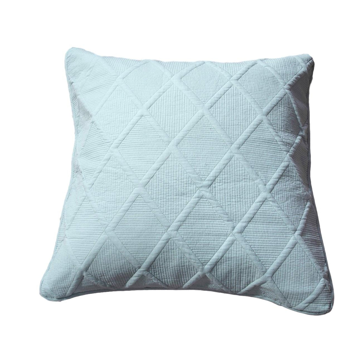 Cotton Seafoam Diamond Matelasse Euro Sham and Cushion Cover