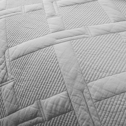 Light Grey Diamond Quilted Cotton Pillow Sham with Hidden Zipper – view 5