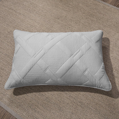 Light Grey Diamond Quilted Cotton Pillow Sham with Hidden Zipper – view 3
