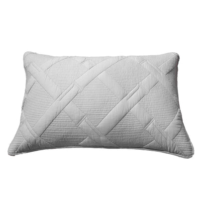 Cotton Light Grey Diamond Quilted Pillow Sham