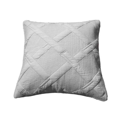Cotton Geometric Diamond Quilted Cushion Cover & Euro Sham