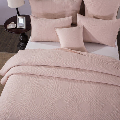 Blush Pink Stone Washed Cotton Euro Sham and Cushion Covers – view 7