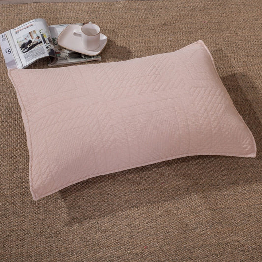Stone Washed Blush Pink Cotton Diamond Matelasse Pillow Sham – view 2