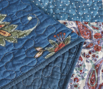 Bohemian Night Flower Paisley Cotton Patchwork Quilt Set – view 4