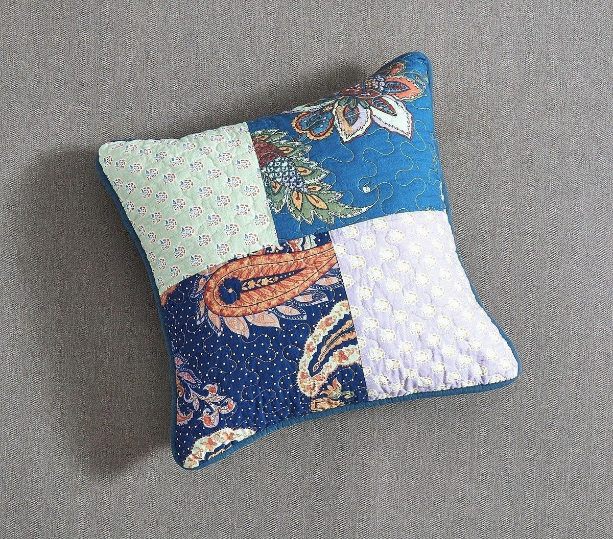 Bohemian Cotton Patchwork Paisley Cushion Covers, Set of 2, 18 x 18 – view 4