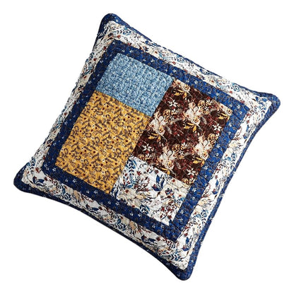Cotton Patchwork Floral Euro Sham, Prairie Sunset Design