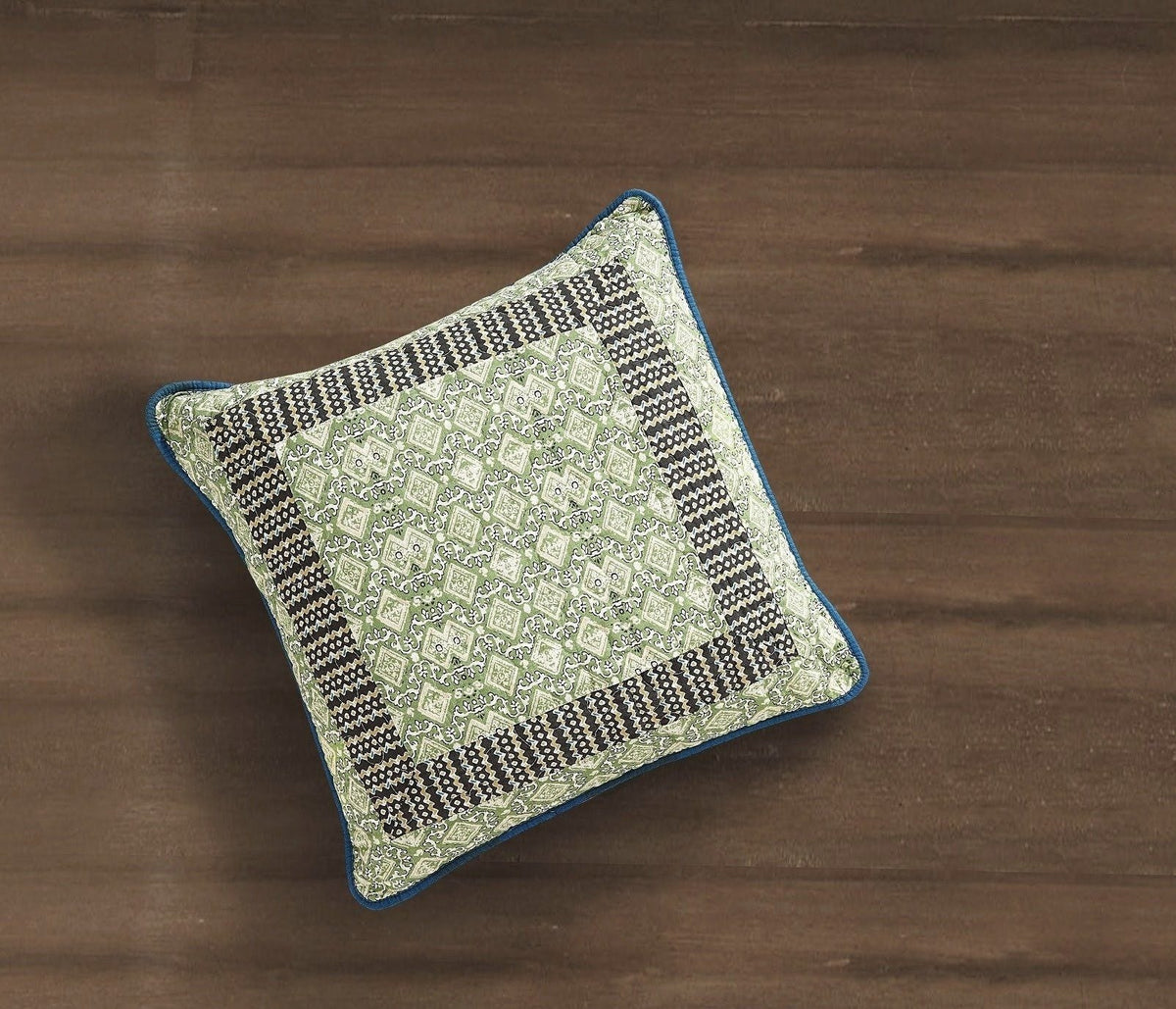 Bohemian Ocean Teal Blue Green Cotton Patchwork Cushion Covers – view 3