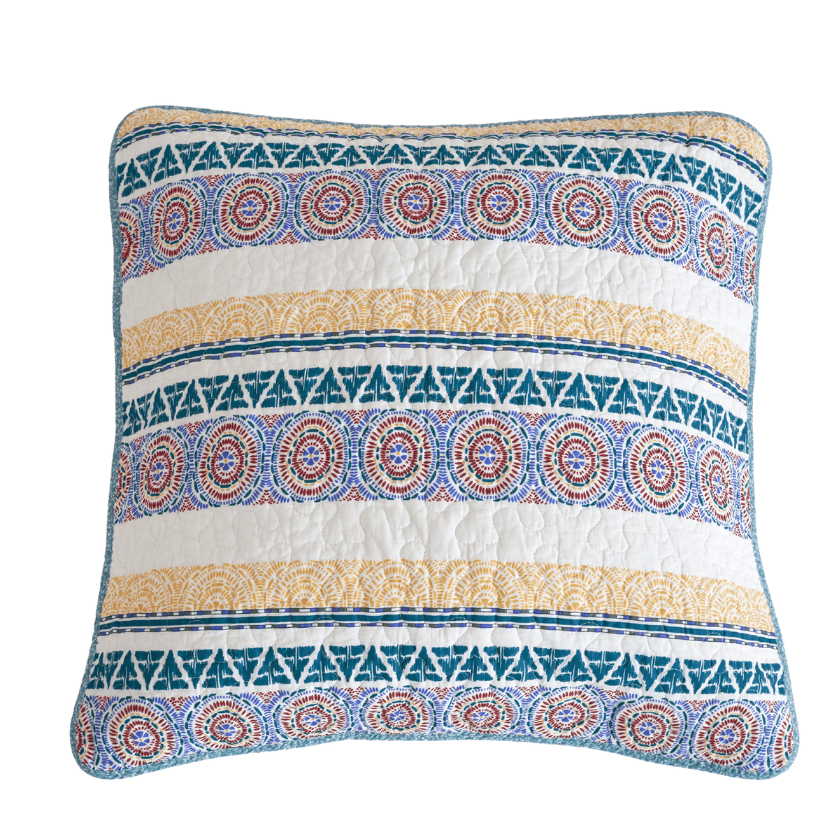 Cotton Patchwork Euro Sham, French Country Floral & Geometric