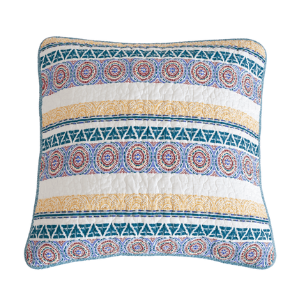 Cotton Patchwork Euro Sham, French Country Floral & Geometric