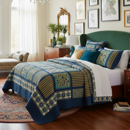Elegant Multi-Color Patchwork Quilt