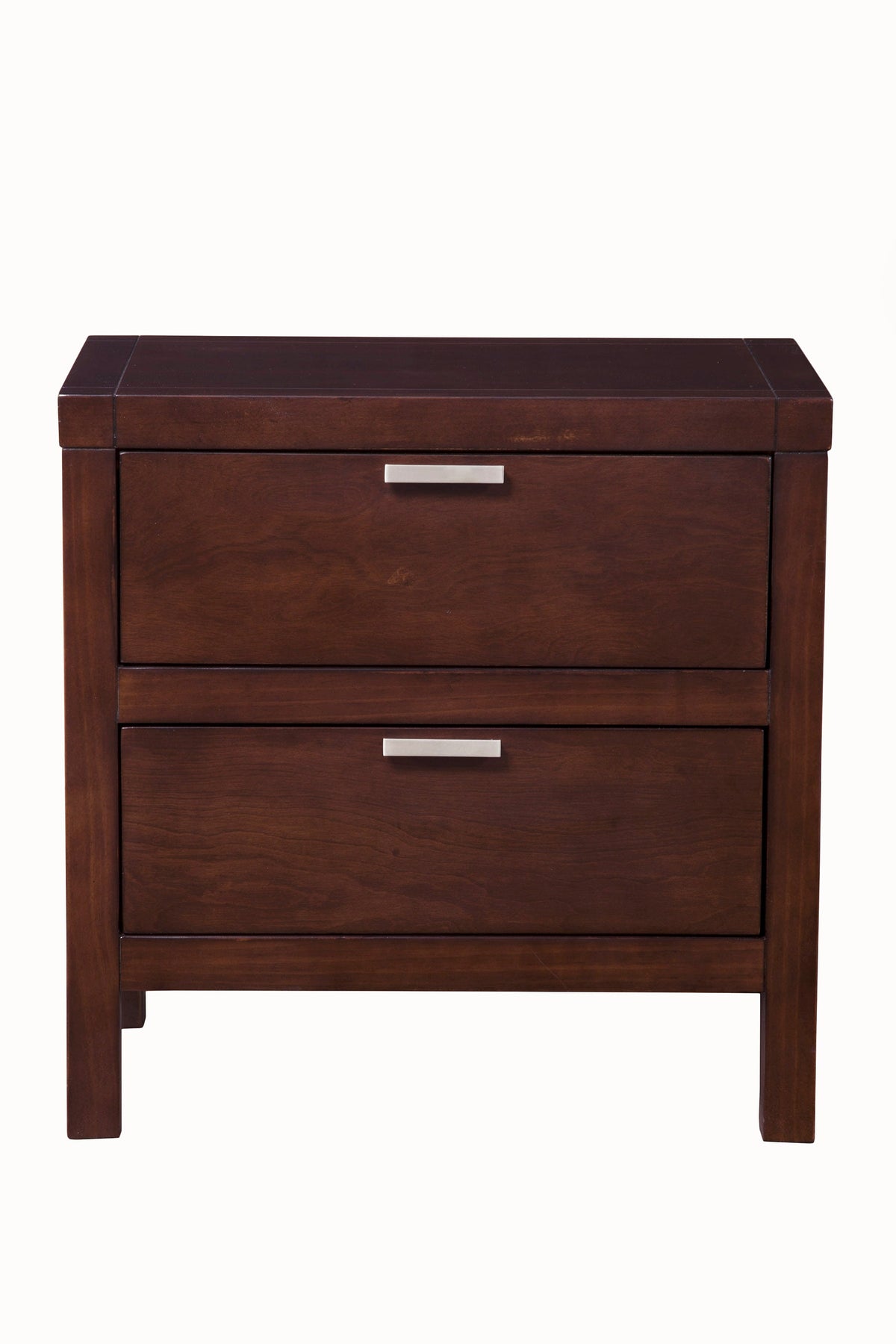 Carmel Contemporary 2-Drawer Nightstand with Nickel Hardware – view 8