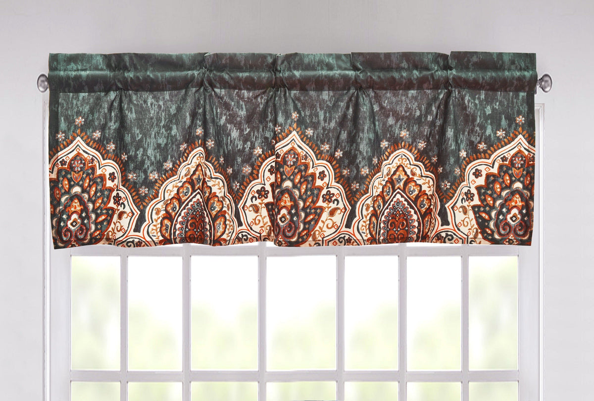 Microfiber Paisley Mandala Window Valance