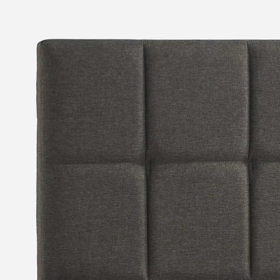 King Size Grey Upholstered Platform Bed Frame with Padded Headboard – view 3