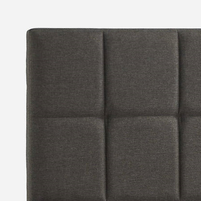 King Size Grey Upholstered Platform Bed Frame with Padded Headboard – view 3