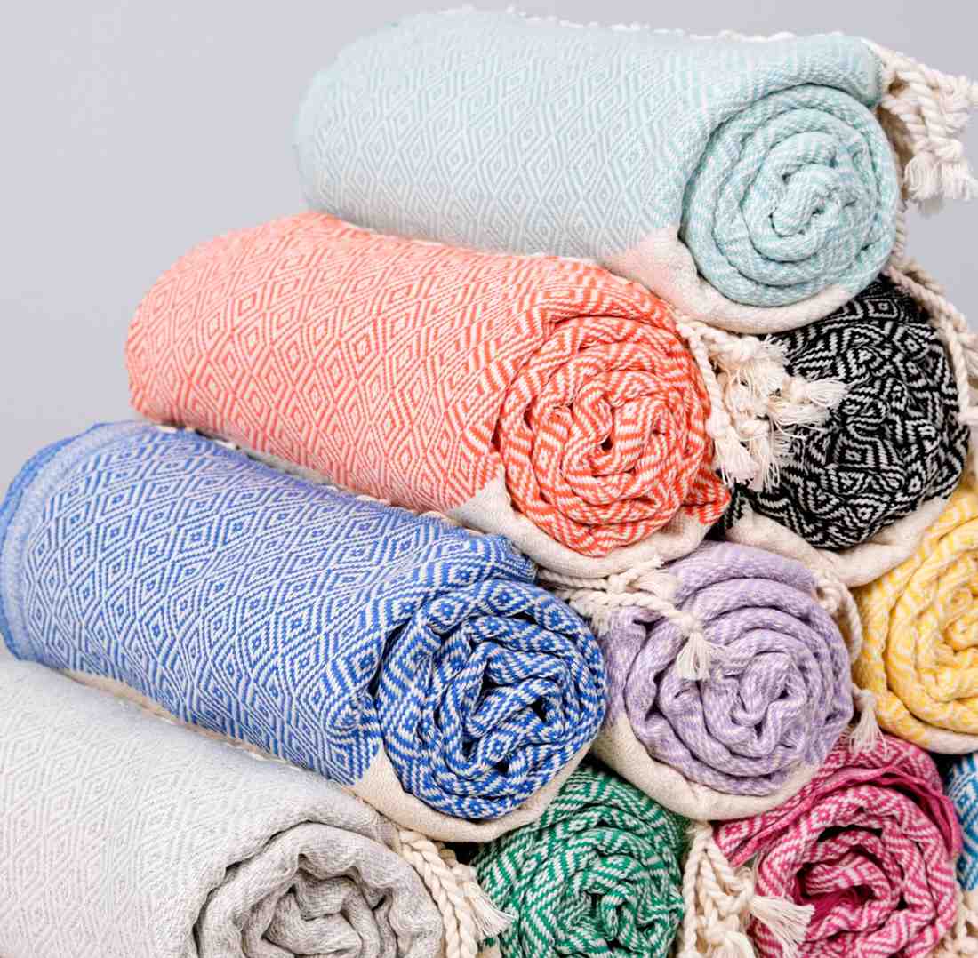 Diamond Turkish Cotton Beach Towel with Tassels, 36 x 70 Inch – view 14