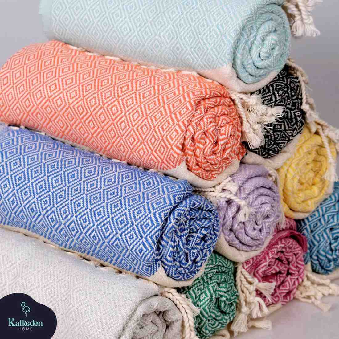 Diamond Turkish Cotton Beach Towel with Tassels, 36 x 70 Inch – view 15