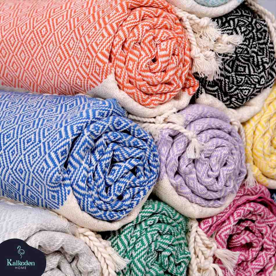 Diamond Turkish Cotton Beach Towel with Tassels, 36 x 70 Inch – view 16
