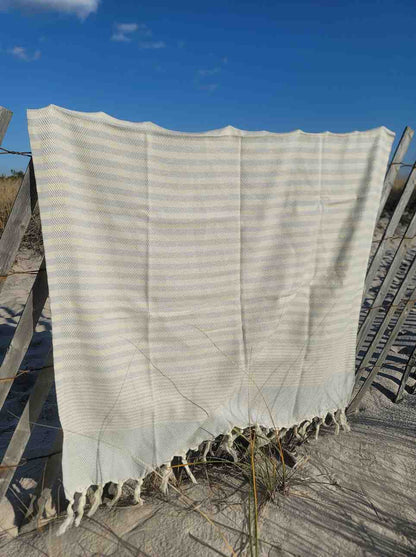 Jacquard Woven Turkish Cotton Peshtemal Towel with Tassels, 38 x 68 Inch – view 14