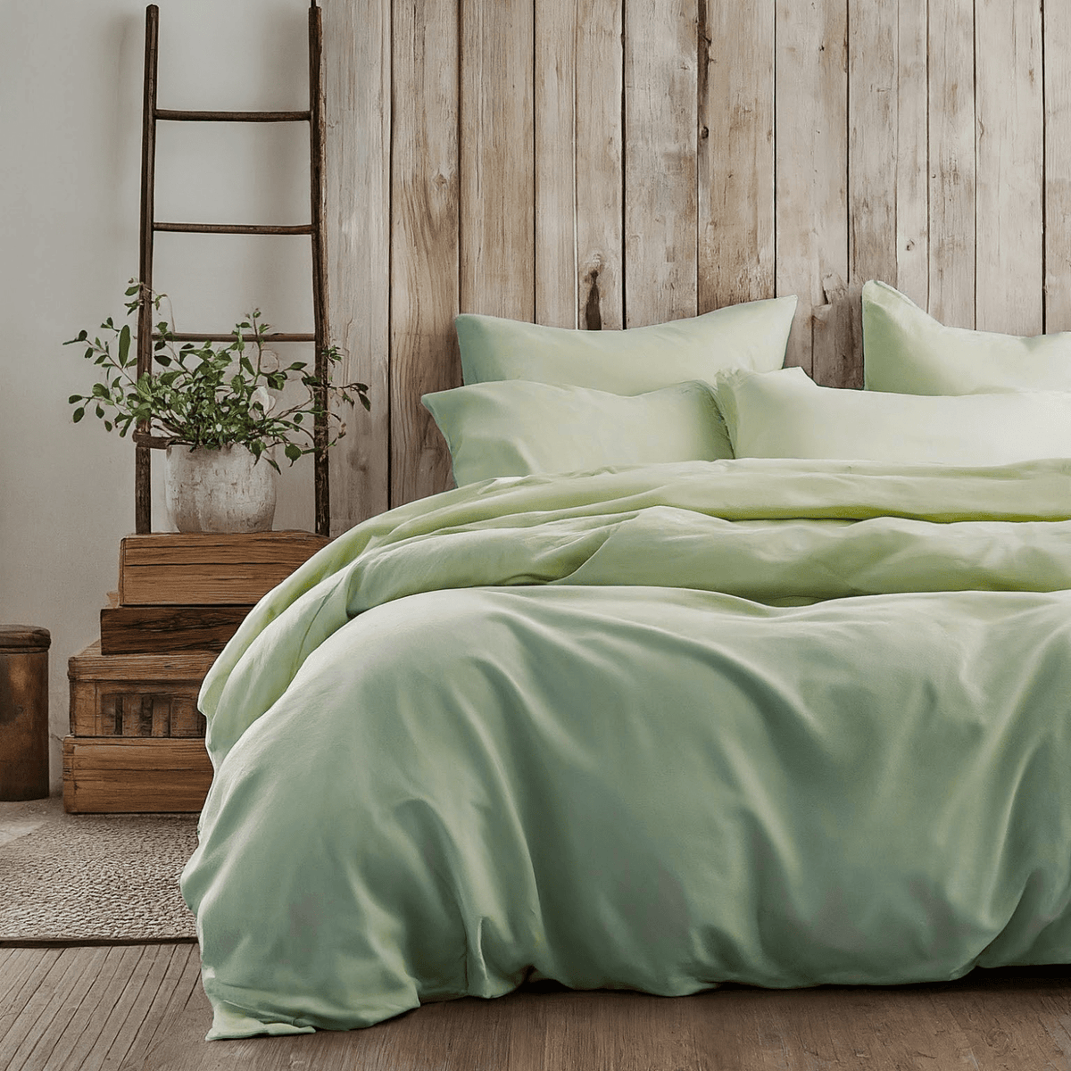 Polyester Sage Green Duvet Cover Set