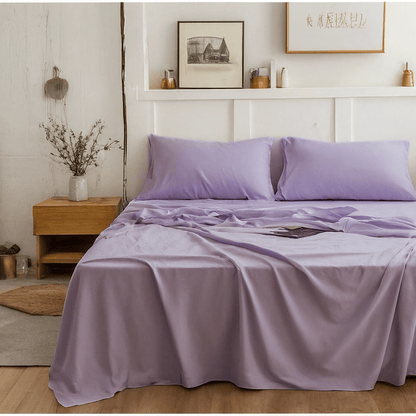 Soft Lavender Microfiber Bed Sheet Set