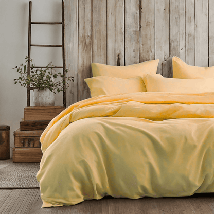 Sunny Yellow Polyester Duvet Cover Set