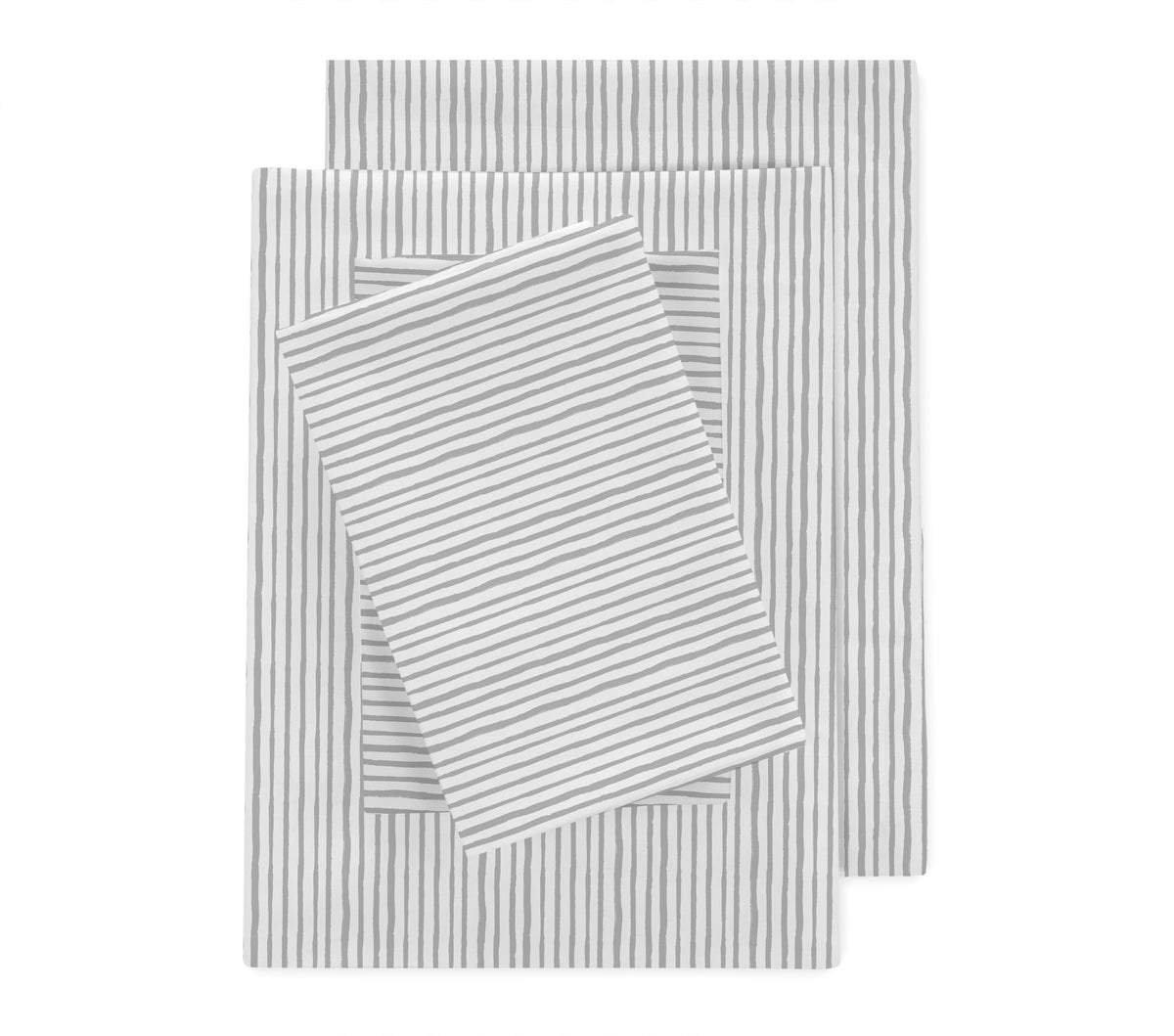 100% Cotton Percale Sheet Set in Birch Linen Stripe