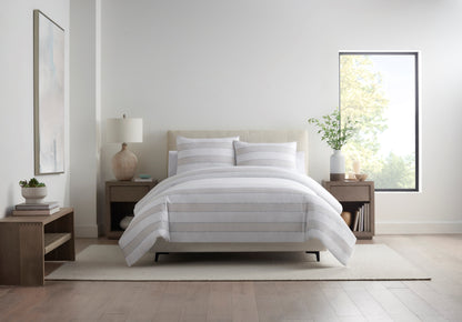 Aspen Sateen Cotton Duvet Cover Set with Rough Stitch Print – view 4