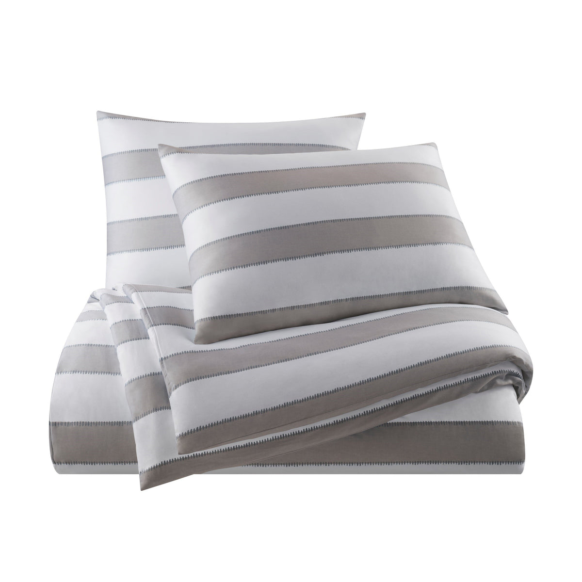 Aspen Sateen Cotton Duvet Cover Set with Rough Stitch Print – view 5