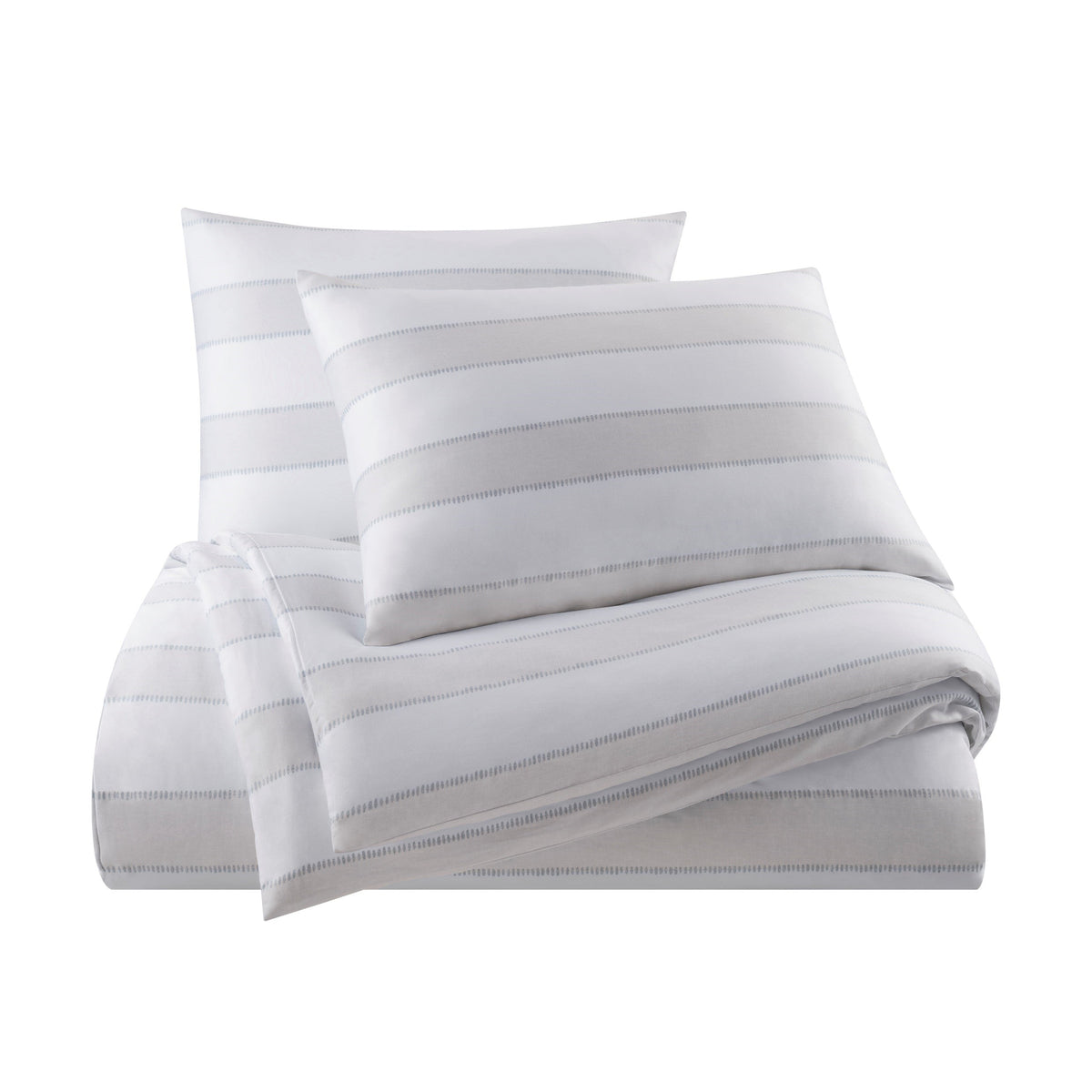 Aspen Sateen Cotton Duvet Cover Set with Rough Stitch Print – view 6