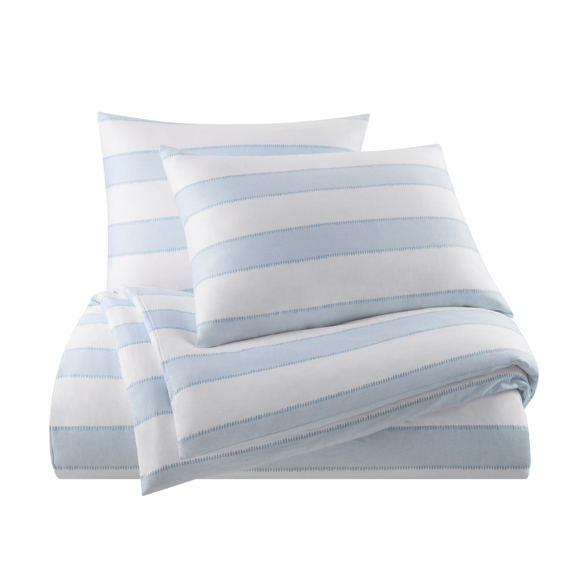 Aspen Sateen Cotton Duvet Cover Set with Rough Stitch Print – view 3