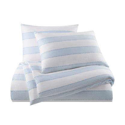Aspen Sateen Cotton Duvet Cover Set with Rough Stitch Print – view 3