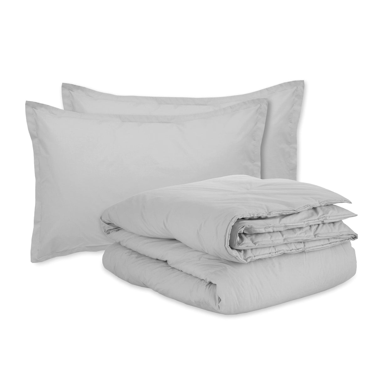 Solid Color Cotton Duvet Set with Down Alternative Fill and Shams – view 3